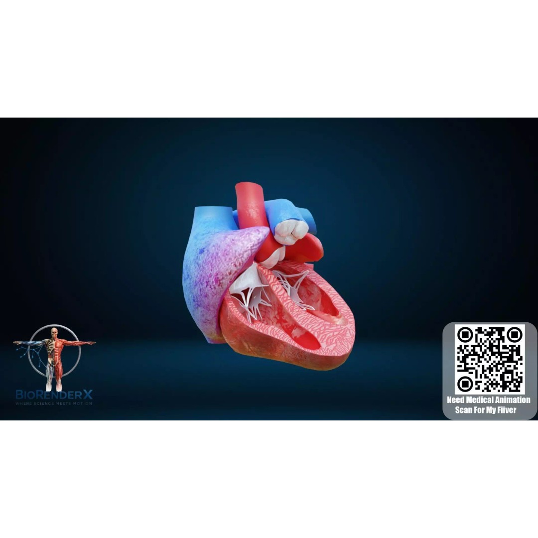 Human Heart 3D Model – Detailed Low Poly Cardiac Anatomy, FBX - View 2