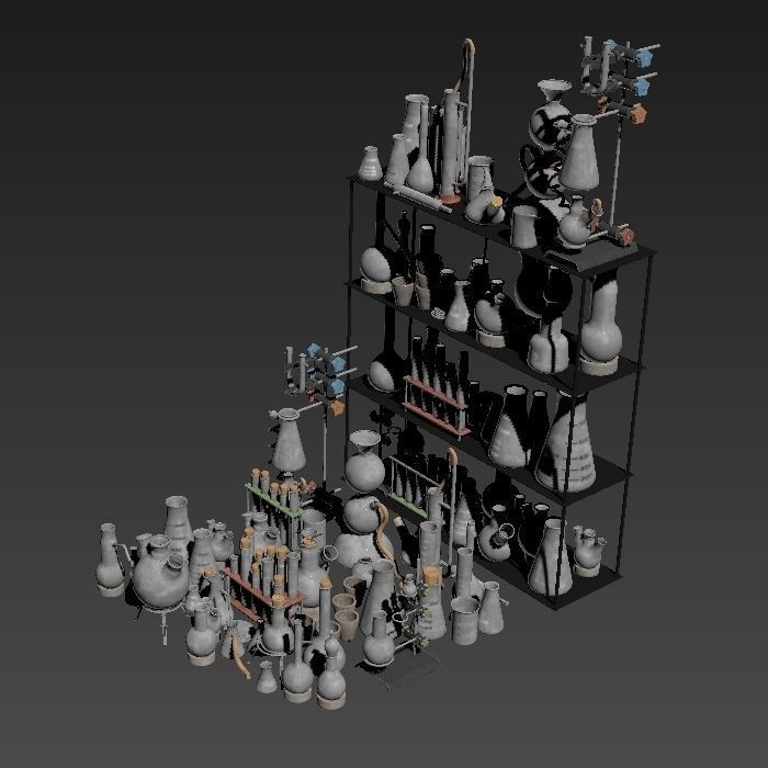 Chemistry Dishes 3D Model – High Poly Laboratory Assets, FBX - View 5