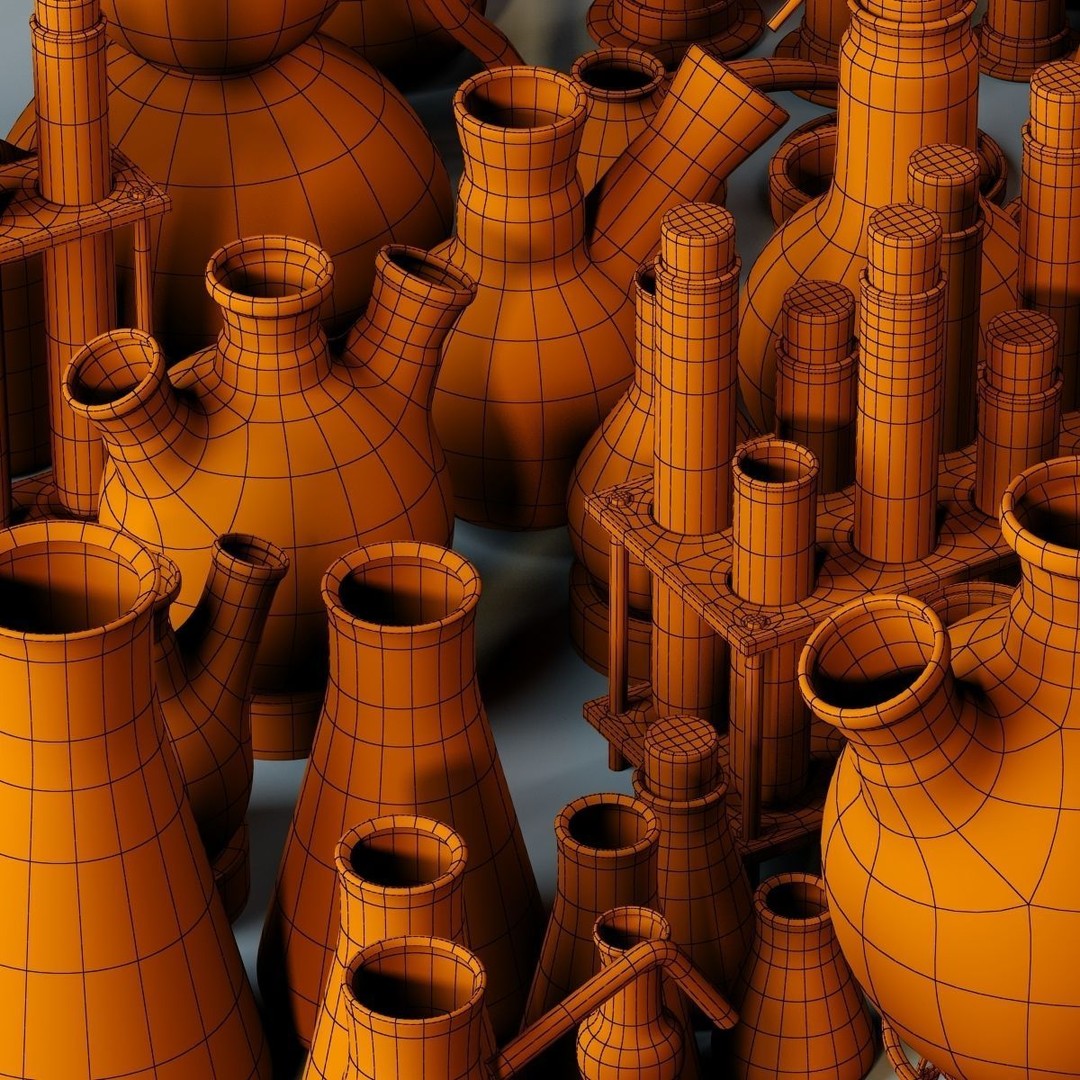 Chemistry Dishes 3D Model – High Poly Laboratory Assets, FBX - View 7