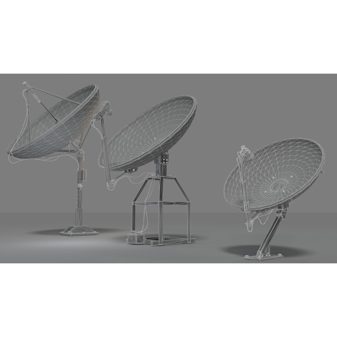Satellite Antenna 3D Model – Low Poly PBR Game Asset, Blender, FBX