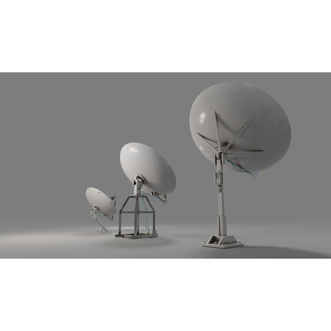 Satellite Antenna 3D Model – Low Poly PBR Game Asset, Blender, FBX - View 10