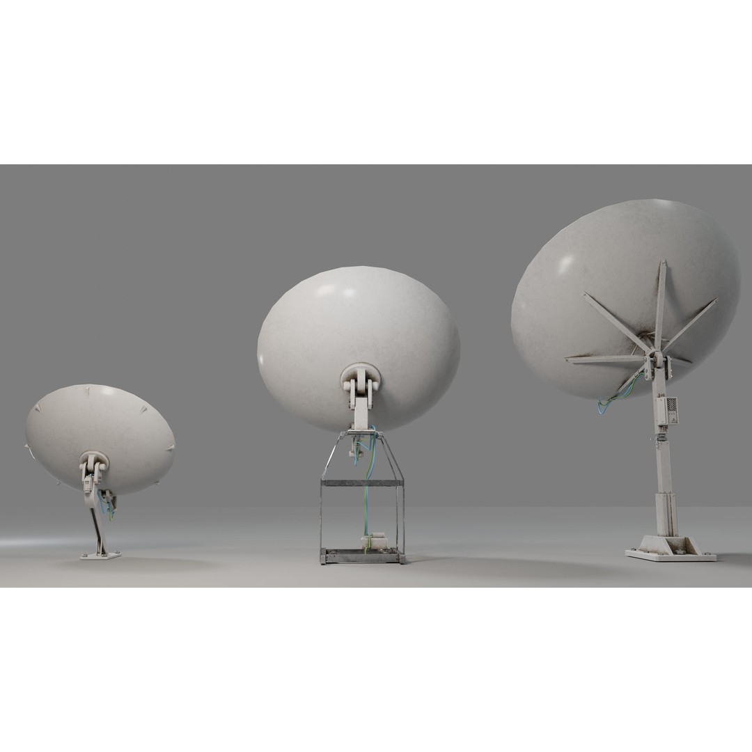 Satellite Antenna 3D Model – Low Poly PBR Game Asset, Blender, FBX - View 11
