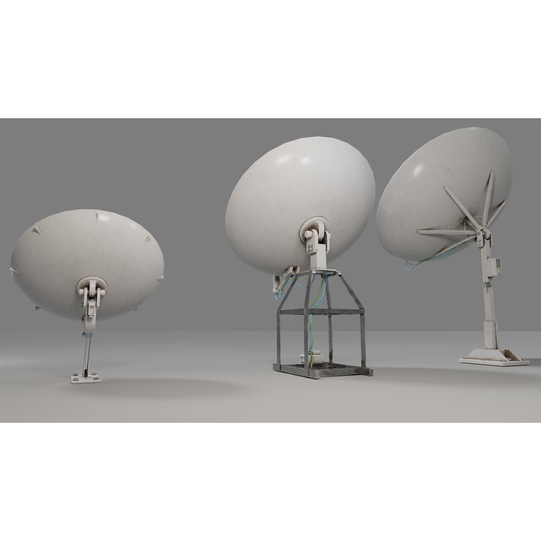Satellite Antenna 3D Model – Low Poly PBR Game Asset, Blender, FBX - View 12