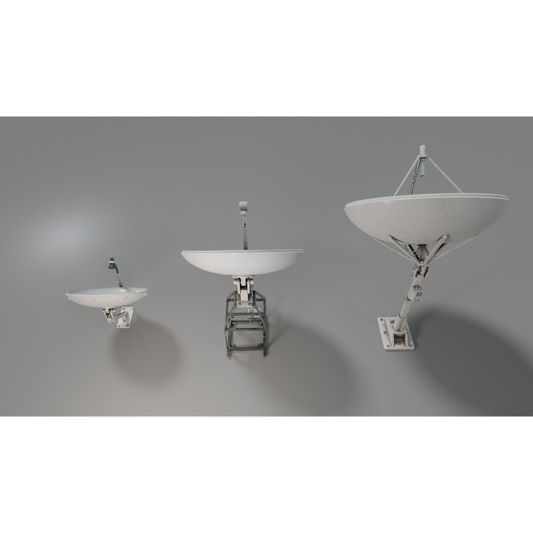 Satellite Antenna 3D Model – Low Poly PBR Game Asset, Blender, FBX - View 13