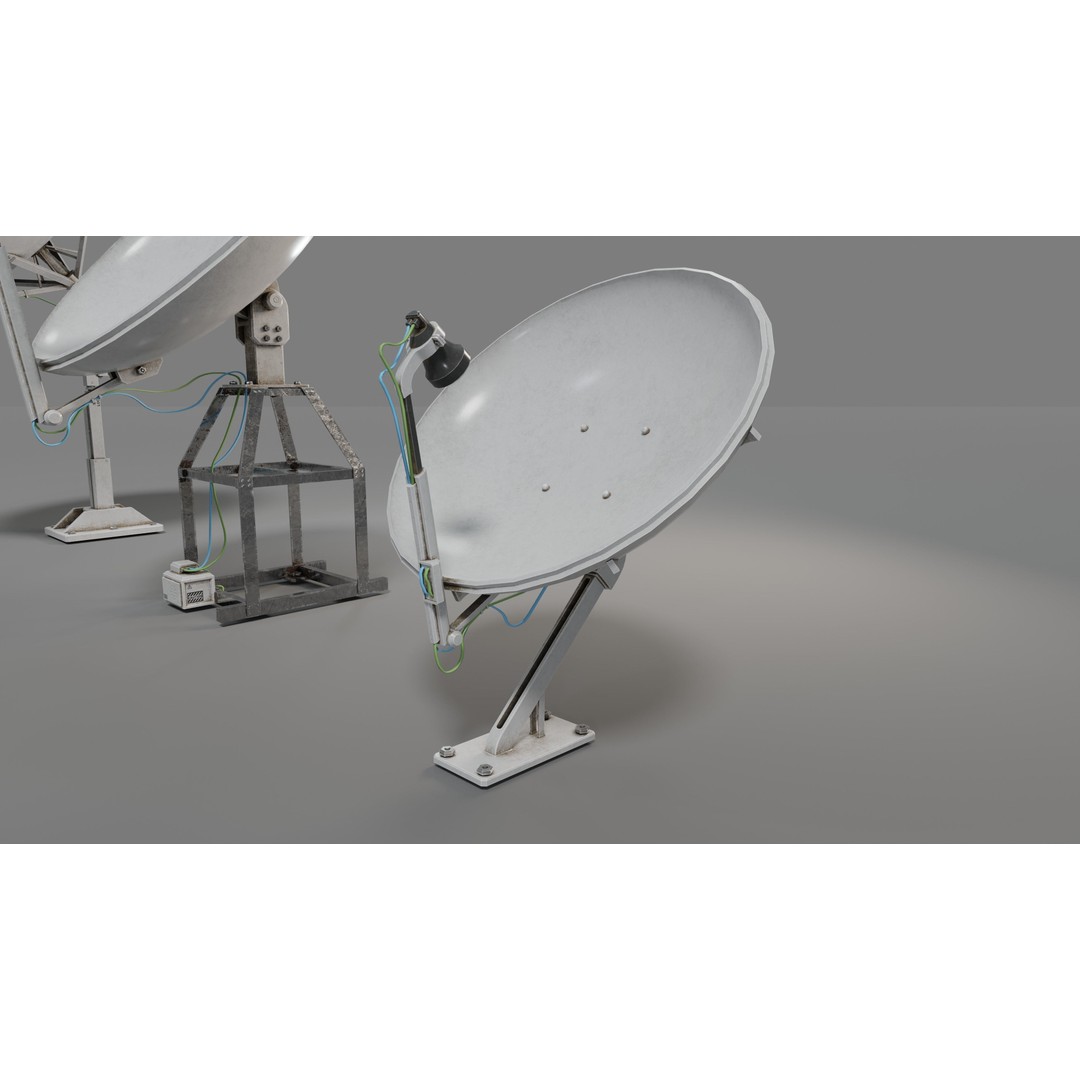 Satellite Antenna 3D Model – Low Poly PBR Game Asset, Blender, FBX - View 15