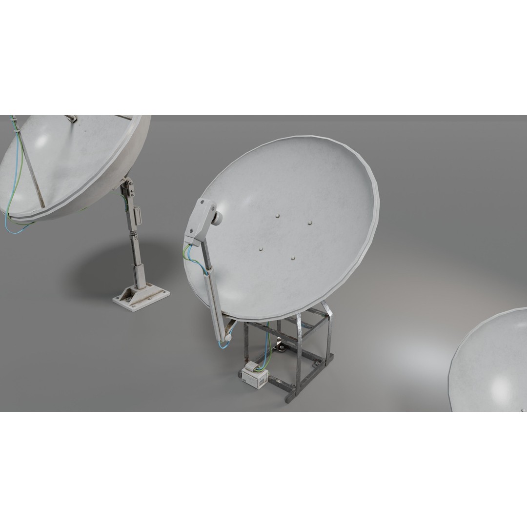 Satellite Antenna 3D Model – Low Poly PBR Game Asset, Blender, FBX - View 23