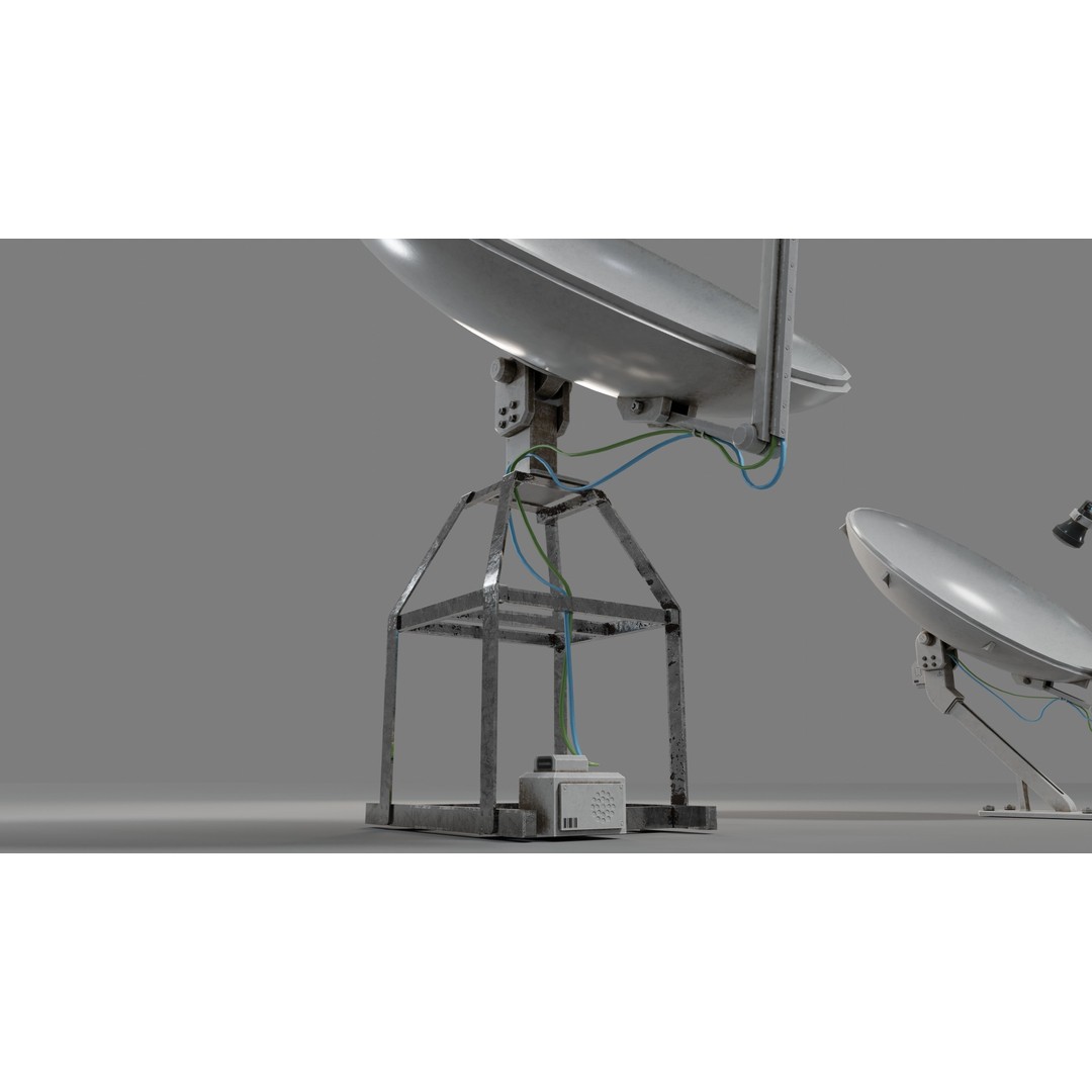 Satellite Antenna 3D Model – Low Poly PBR Game Asset, Blender, FBX - View 27