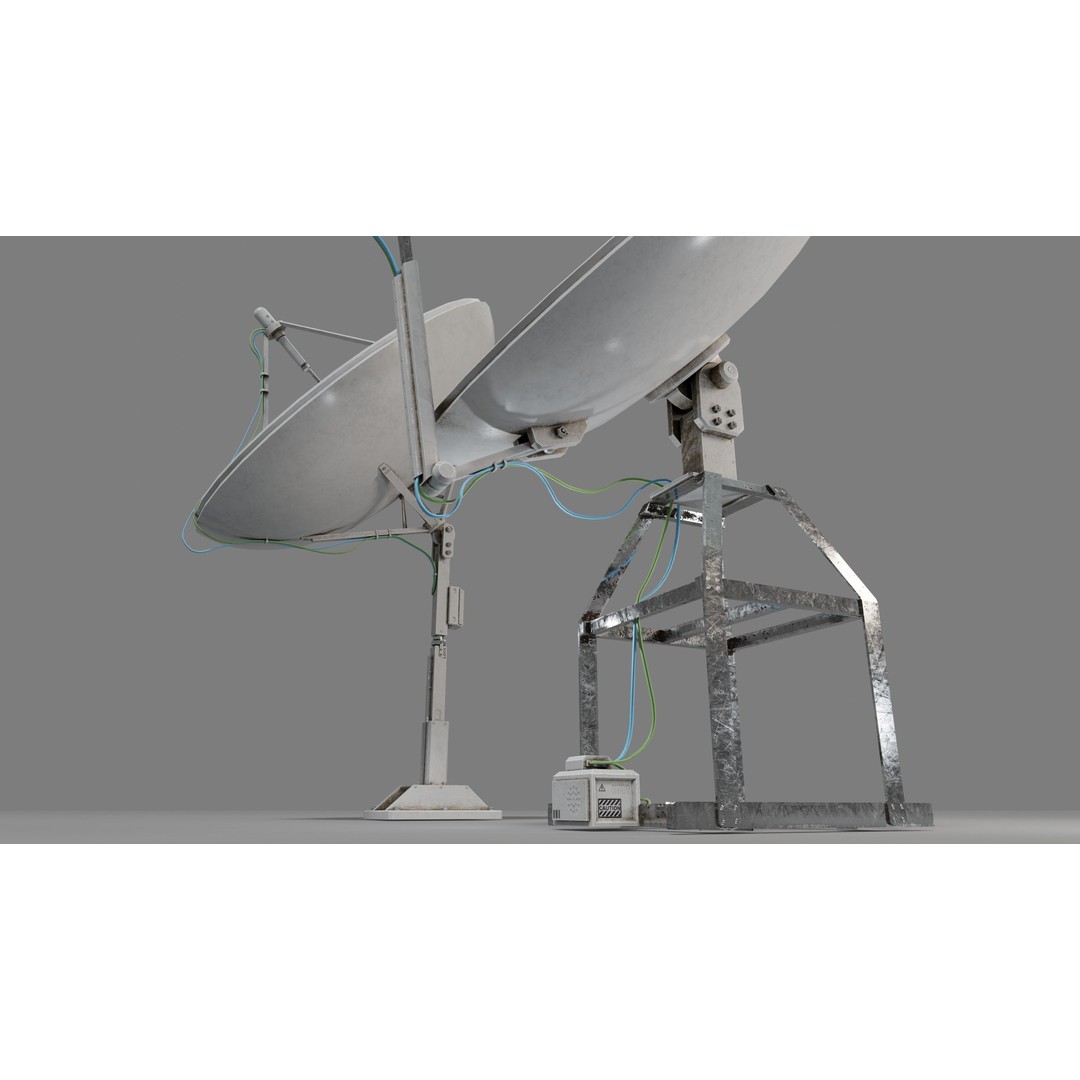 Satellite Antenna 3D Model – Low Poly PBR Game Asset, Blender, FBX - View 28
