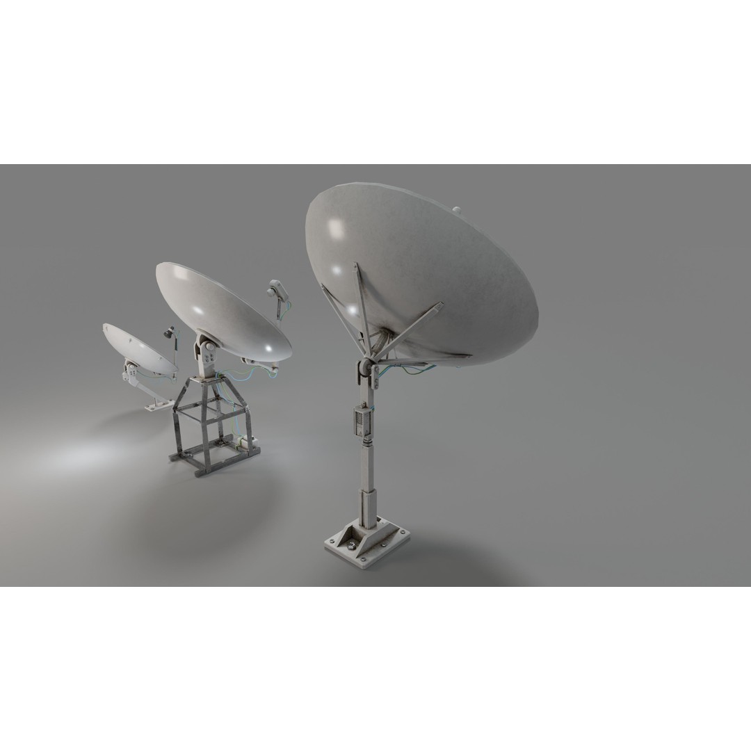 Satellite Antenna 3D Model – Low Poly PBR Game Asset, Blender, FBX - View 33