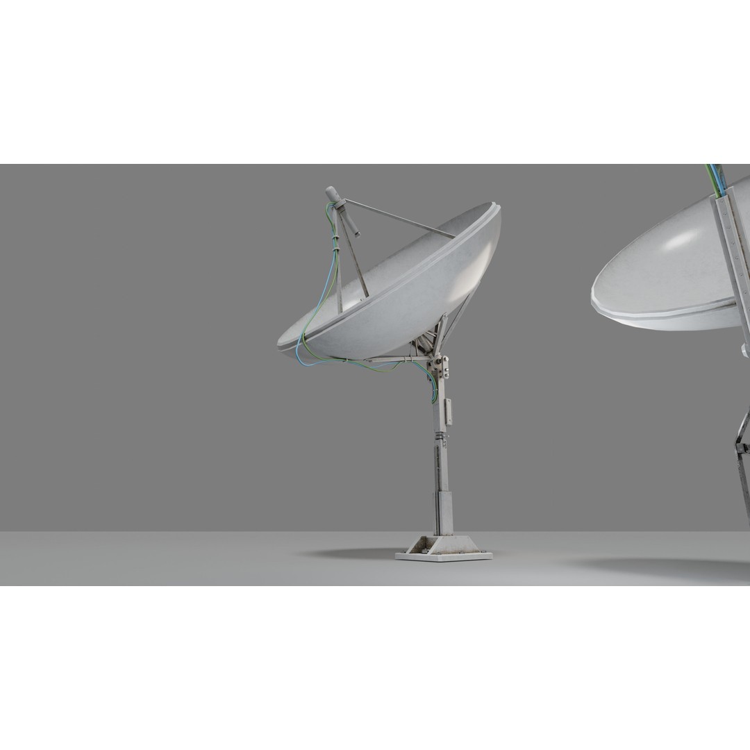 Satellite Antenna 3D Model – Low Poly PBR Game Asset, Blender, FBX - View 36