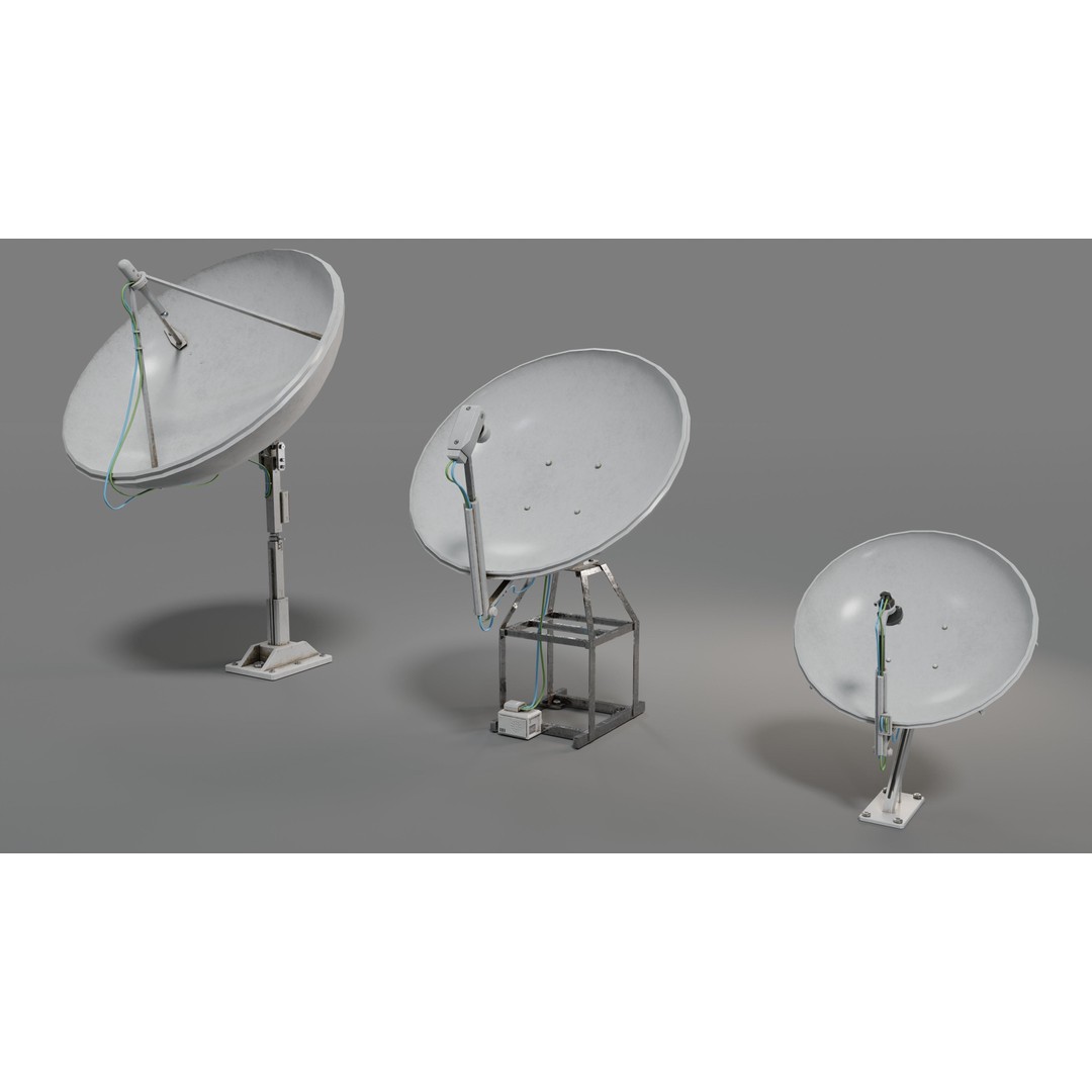 Satellite Antenna 3D Model – Low Poly PBR Game Asset, Blender, FBX - View 5