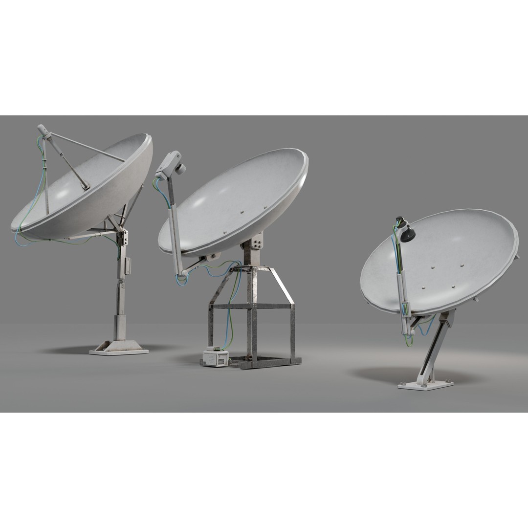 Satellite Antenna 3D Model – Low Poly PBR Game Asset, Blender, FBX - View 6