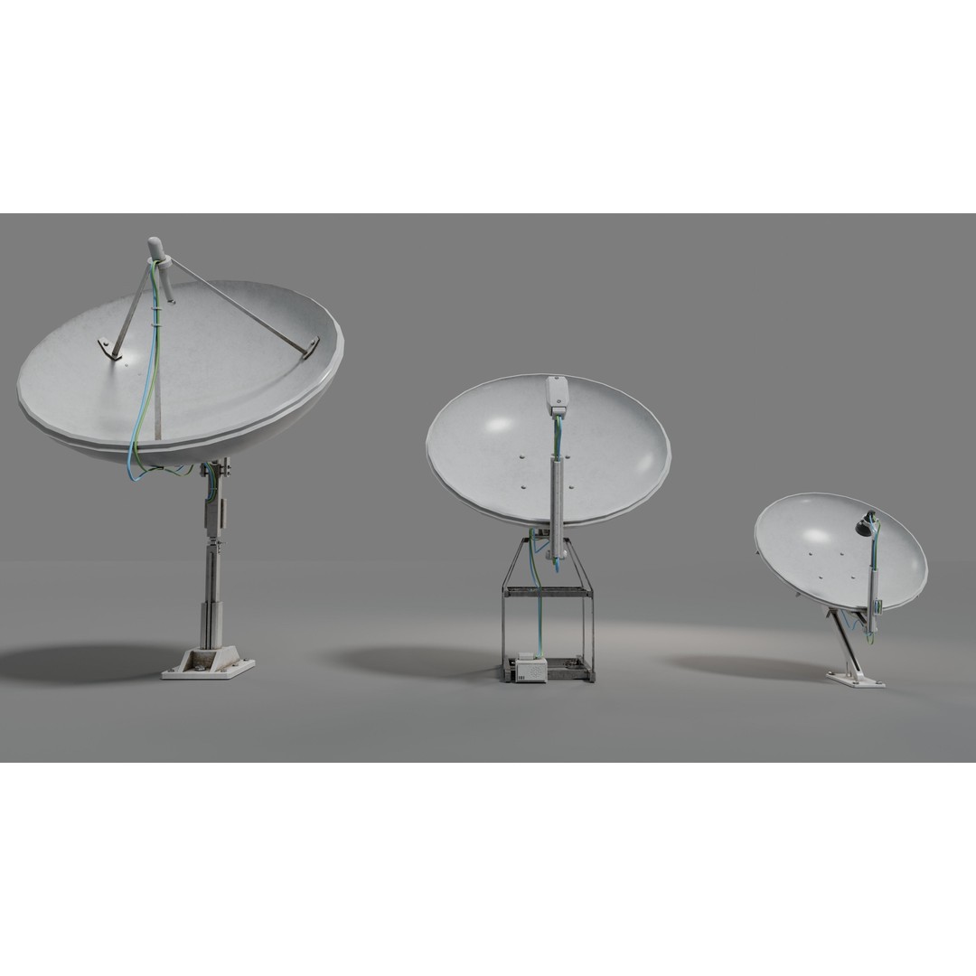 Satellite Antenna 3D Model – Low Poly PBR Game Asset, Blender, FBX - View 7