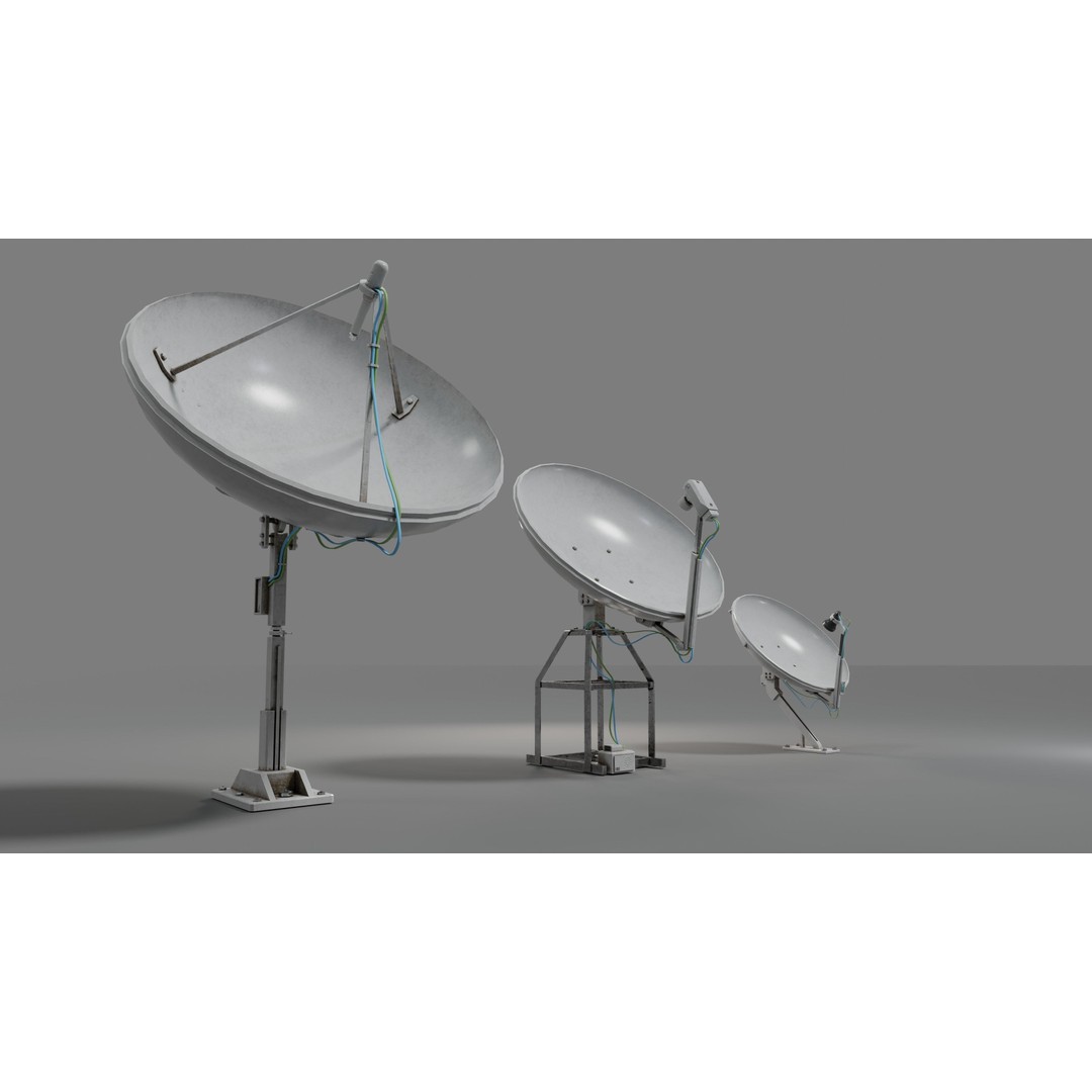 Satellite Antenna 3D Model – Low Poly PBR Game Asset, Blender, FBX - View 8