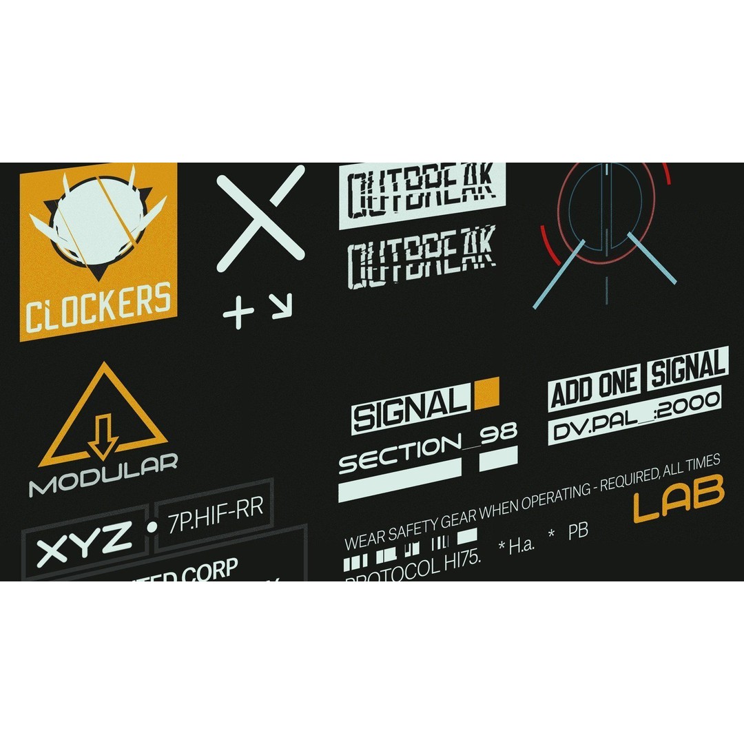 Sci-fi Decals Bundle 3D Model – Futuristic Textures for Games, PBR - View 7