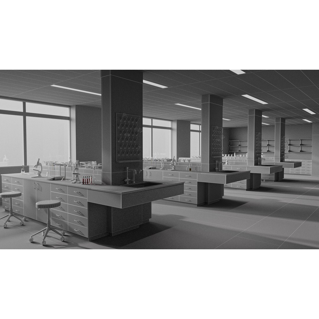 Laboratory 3D Model – Detailed Science Asset, FBX, Blender, OBJ - View 11
