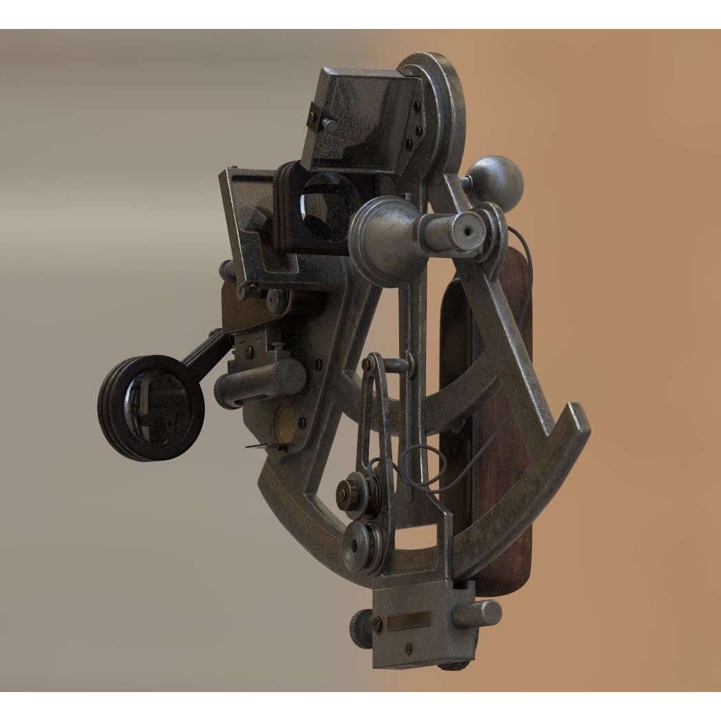 Precision Sextant 3D Model – Low Poly PBR Navigation Tool, Blender - View 5
