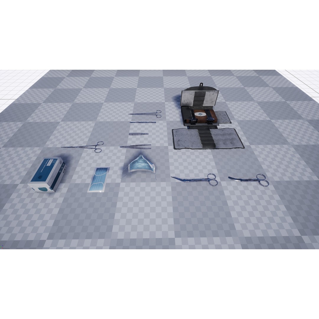 Surgical Set 3D Model – Low Poly Medical Equipment, FBX - View 11