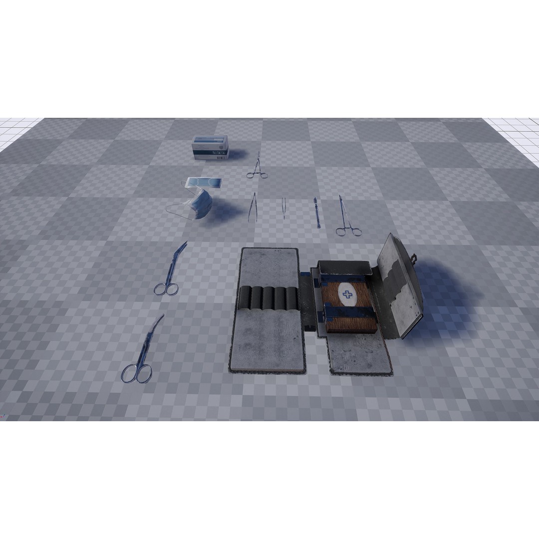 Surgical Set 3D Model – Low Poly Medical Equipment, FBX - View 12