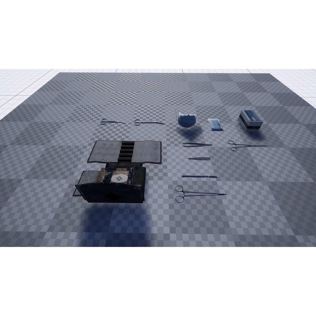 Surgical Set 3D Model – Low Poly Medical Equipment, FBX - View 13