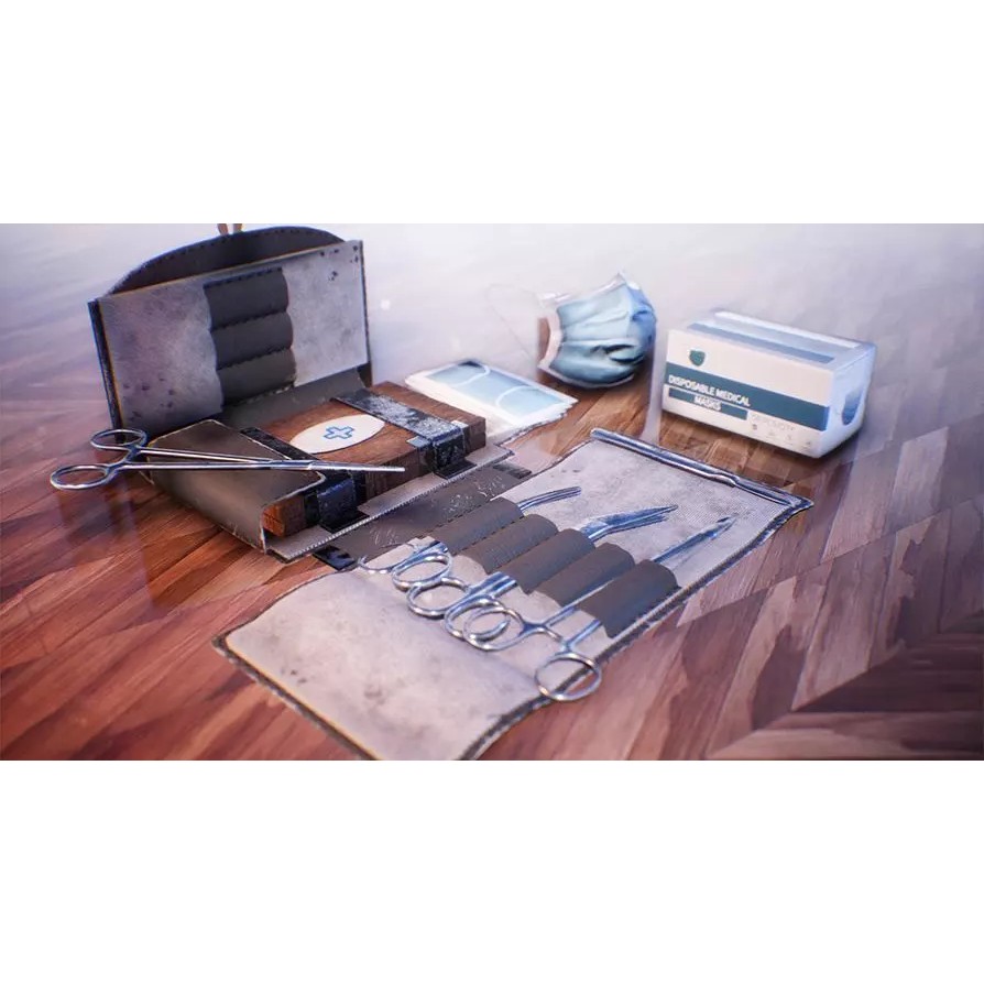 Surgical Set 3D Model – Low Poly Medical Equipment, FBX - View 2