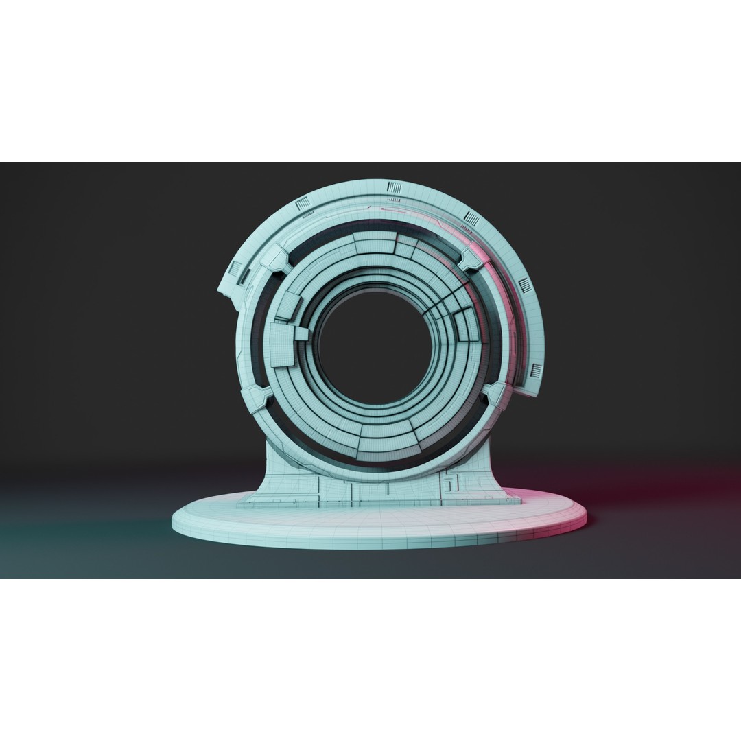 Sci-fi Portal 3D Model – Futuristic Design with PBR Textures, FBX