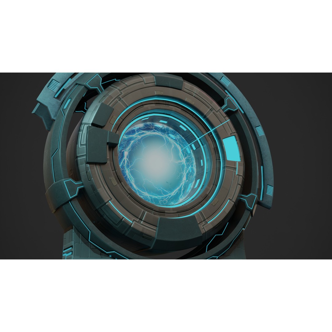 Sci-fi Portal 3D Model – Futuristic Design with PBR Textures, FBX - View 10