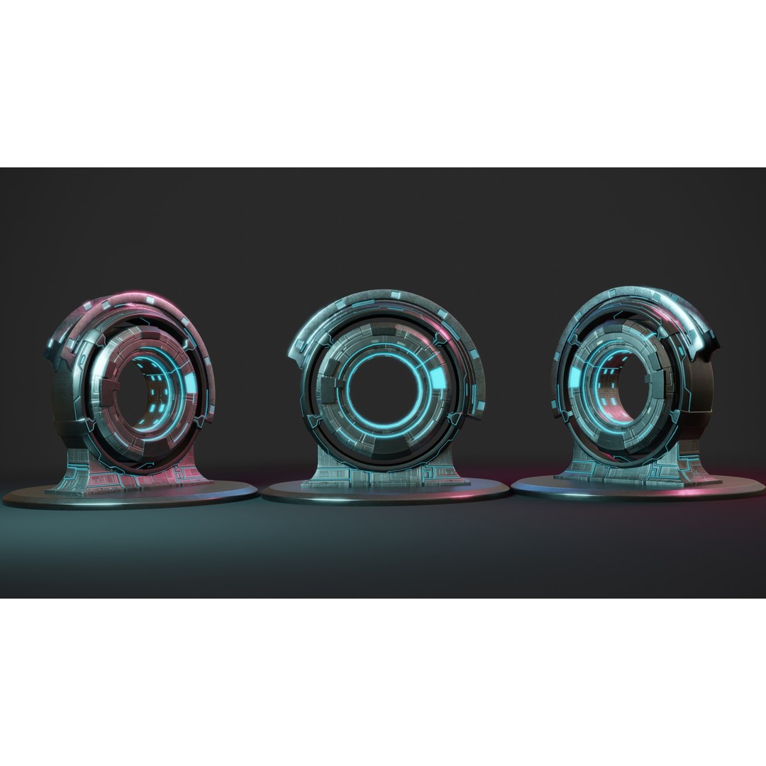 Sci-fi Portal 3D Model – Futuristic Design with PBR Textures, FBX - View 11
