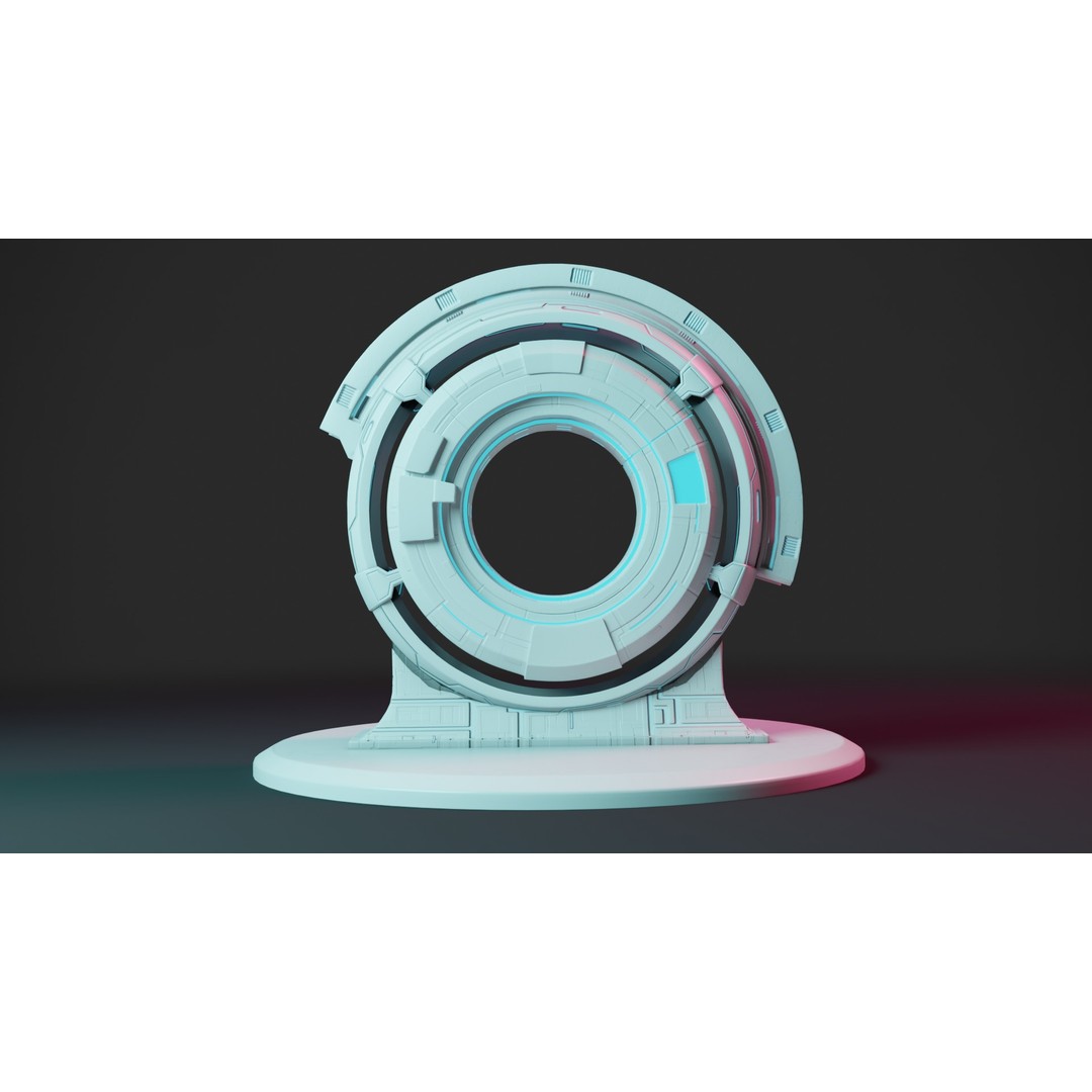 Sci-fi Portal 3D Model – Futuristic Design with PBR Textures, FBX - View 12