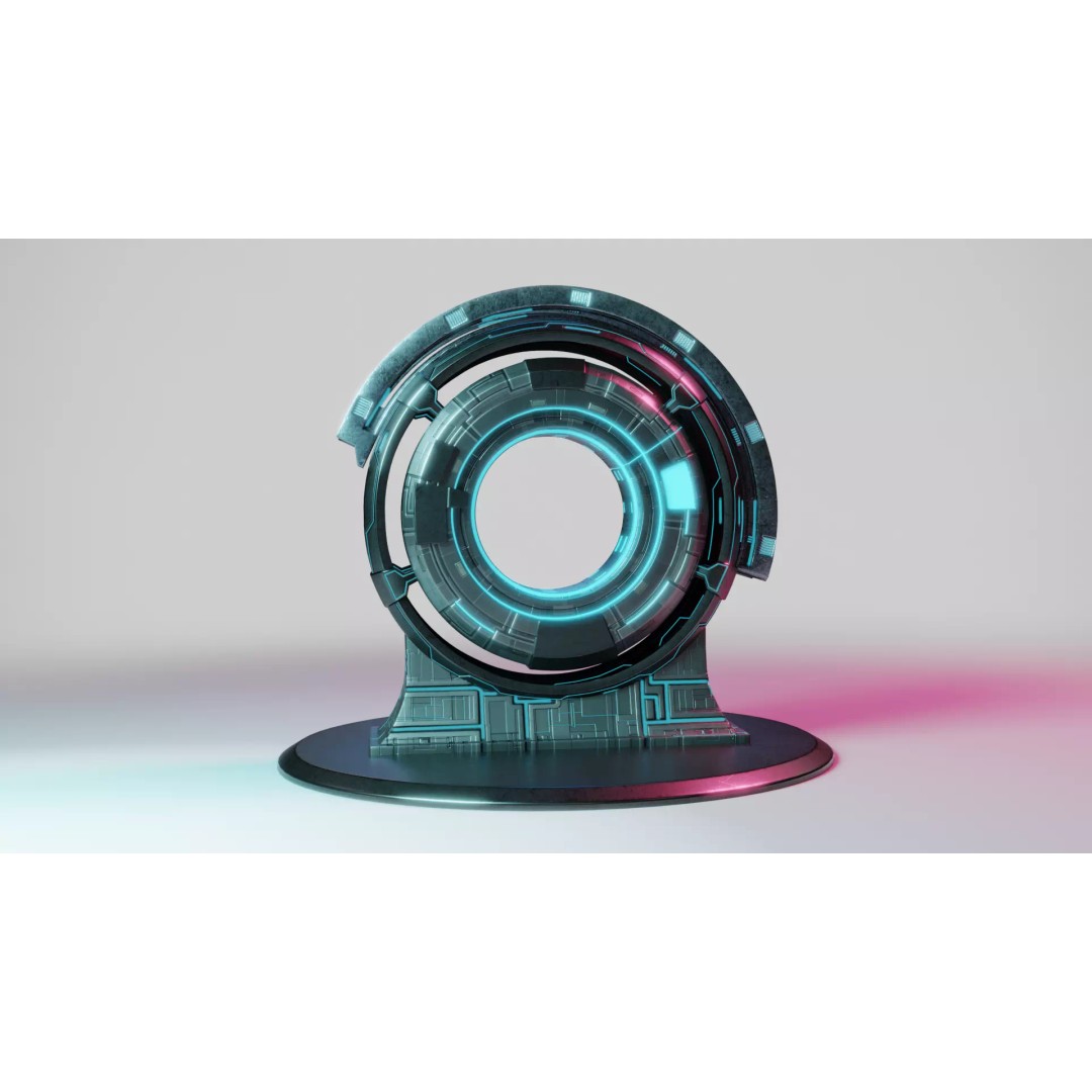Sci-fi Portal 3D Model – Futuristic Design with PBR Textures, FBX - View 2
