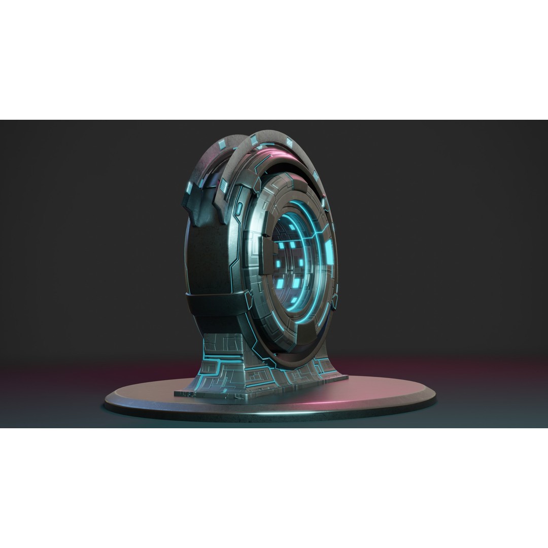 Sci-fi Portal 3D Model – Futuristic Design with PBR Textures, FBX - View 5