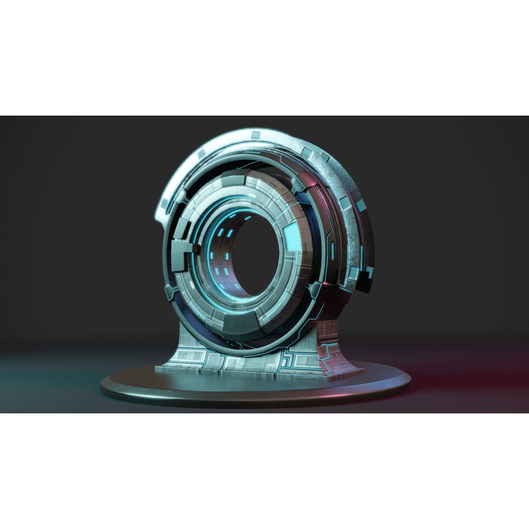 Sci-fi Portal 3D Model – Futuristic Design with PBR Textures, FBX - View 6
