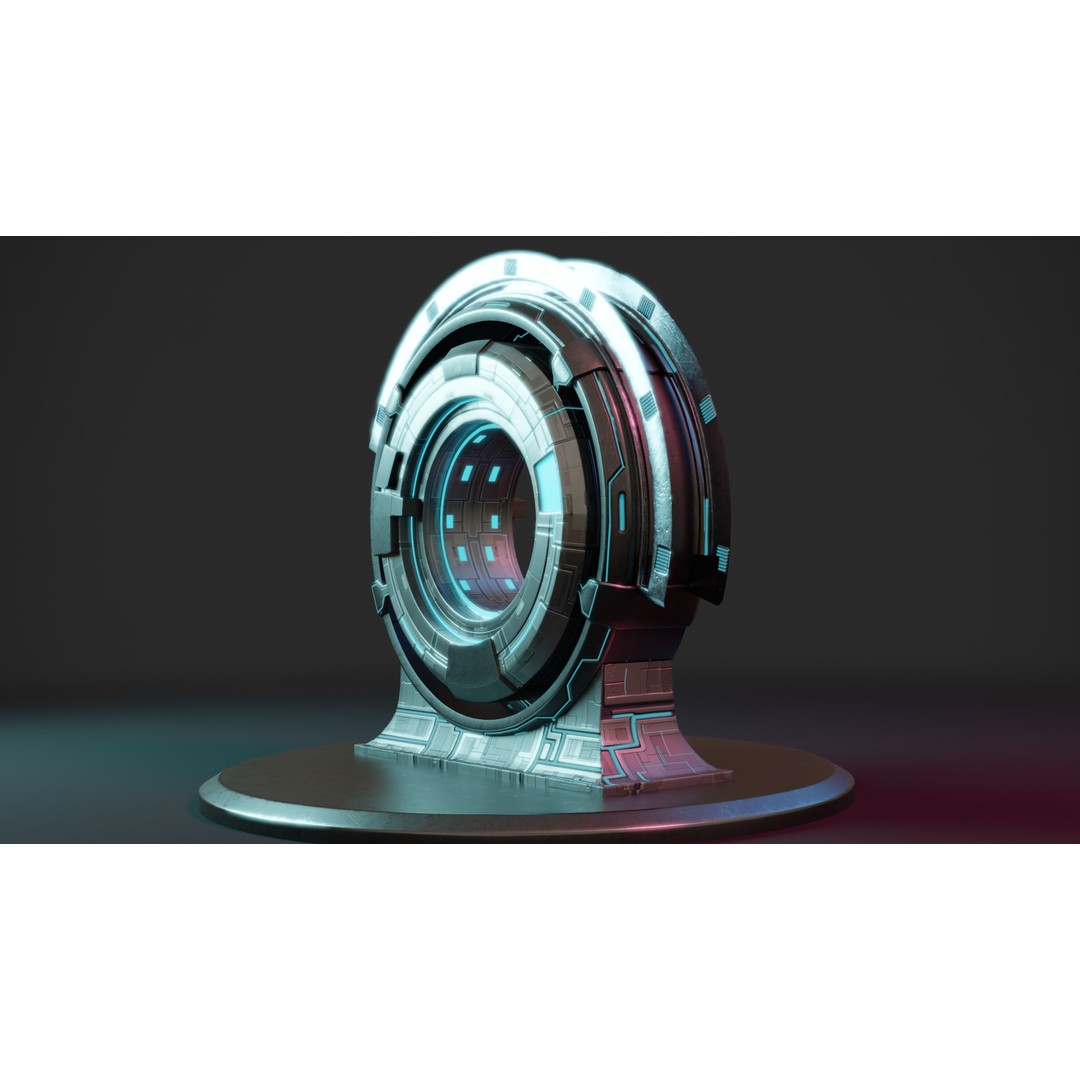 Sci-fi Portal 3D Model – Futuristic Design with PBR Textures, FBX - View 7