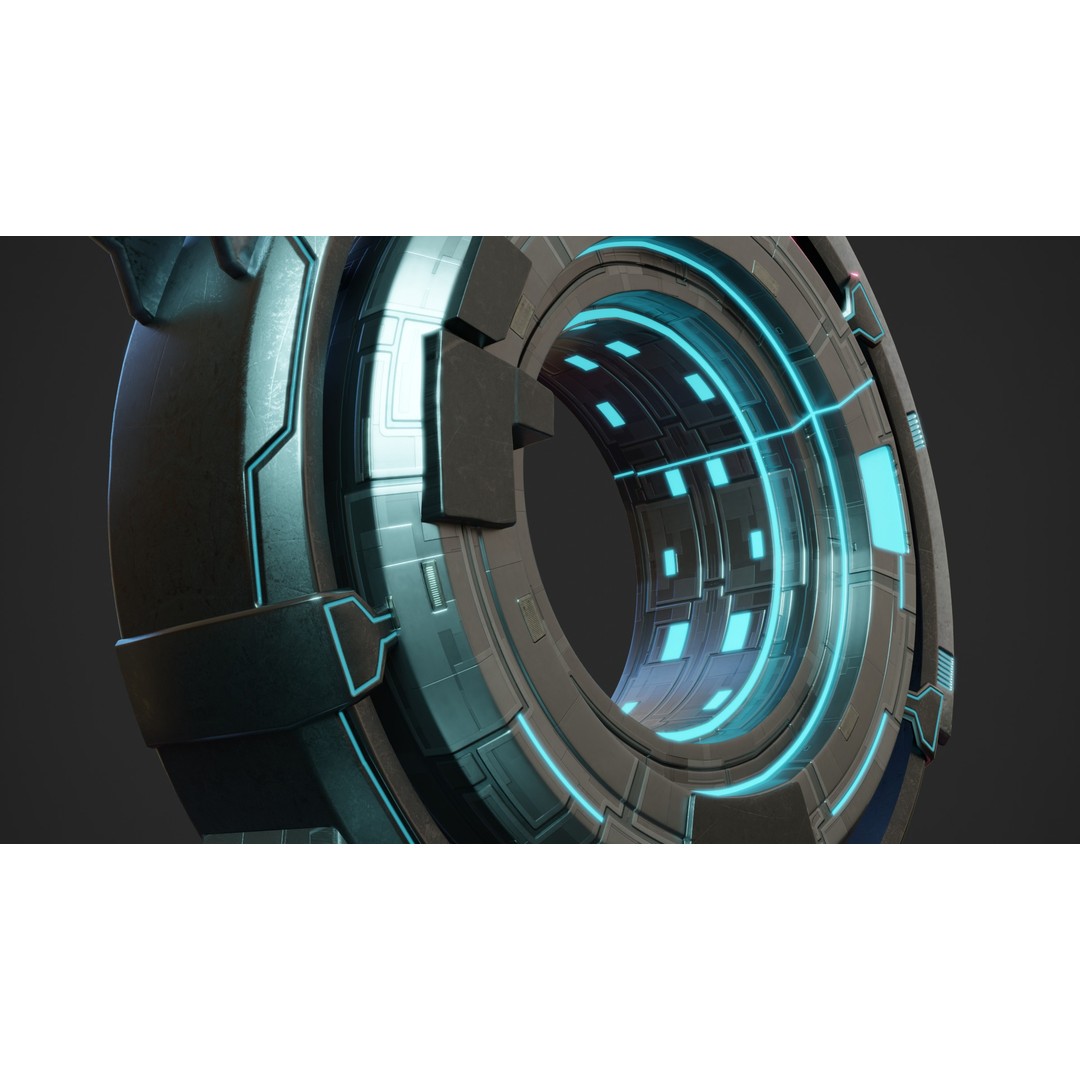 Sci-fi Portal 3D Model – Futuristic Design with PBR Textures, FBX - View 8