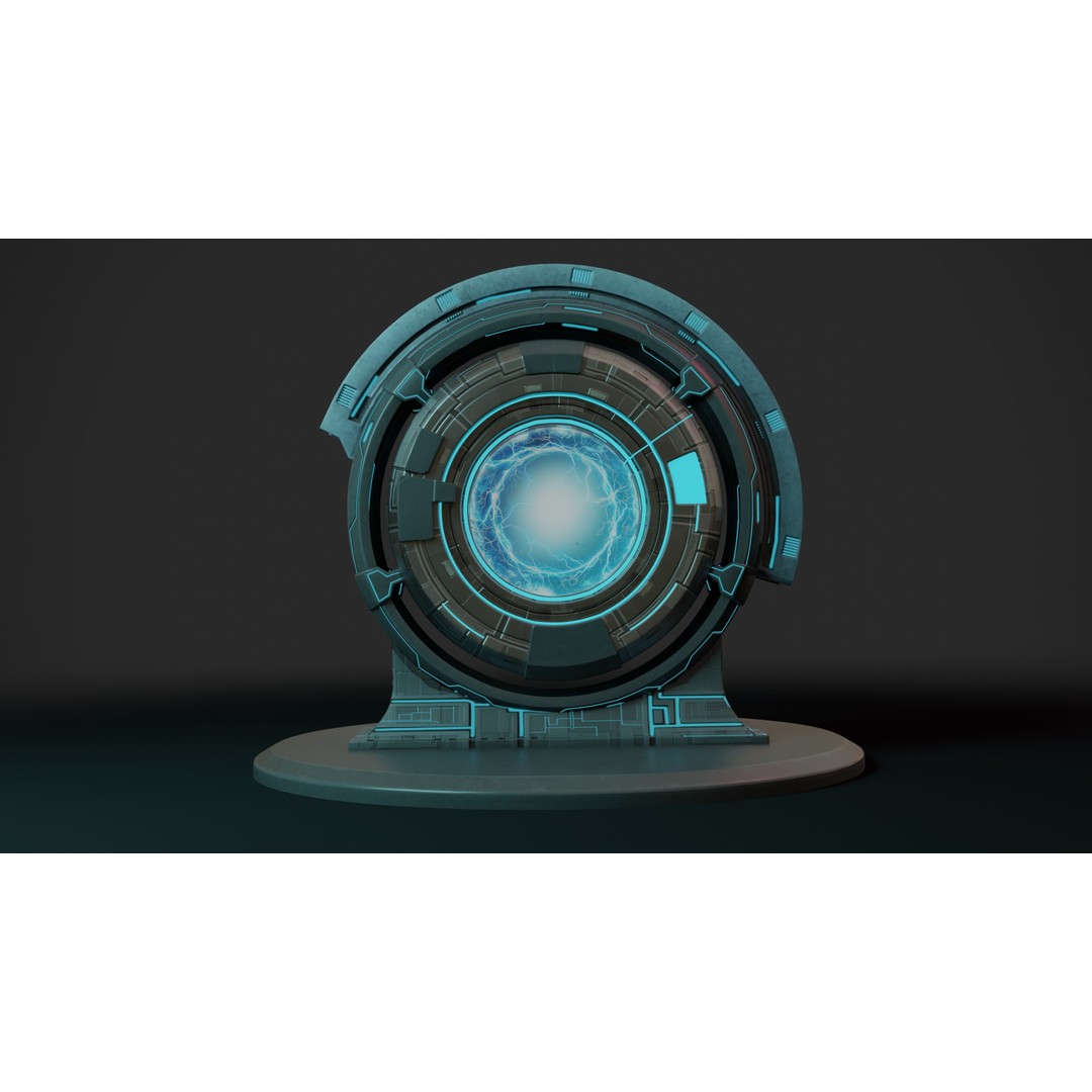 Sci-fi Portal 3D Model – Futuristic Design with PBR Textures, FBX - View 9