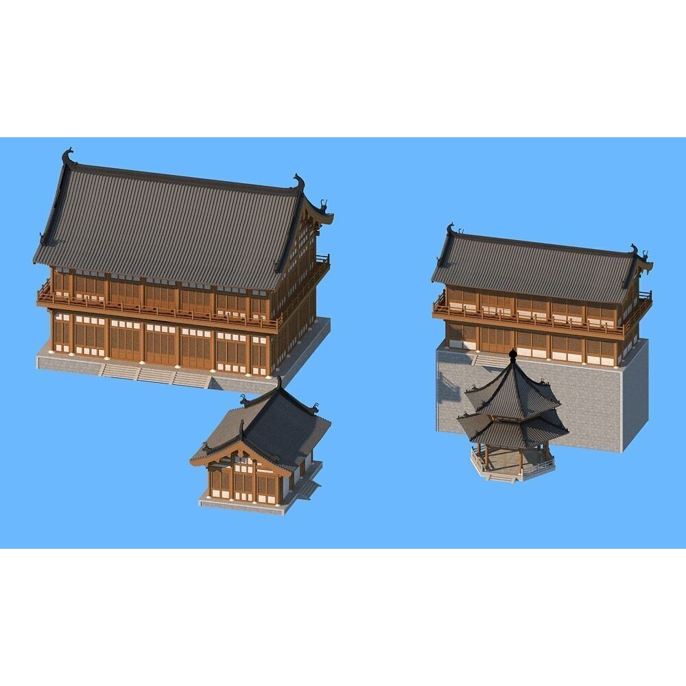 Ancient Chinese Architecture 3D Model – Traditional Palace Structure, FBX - View 11