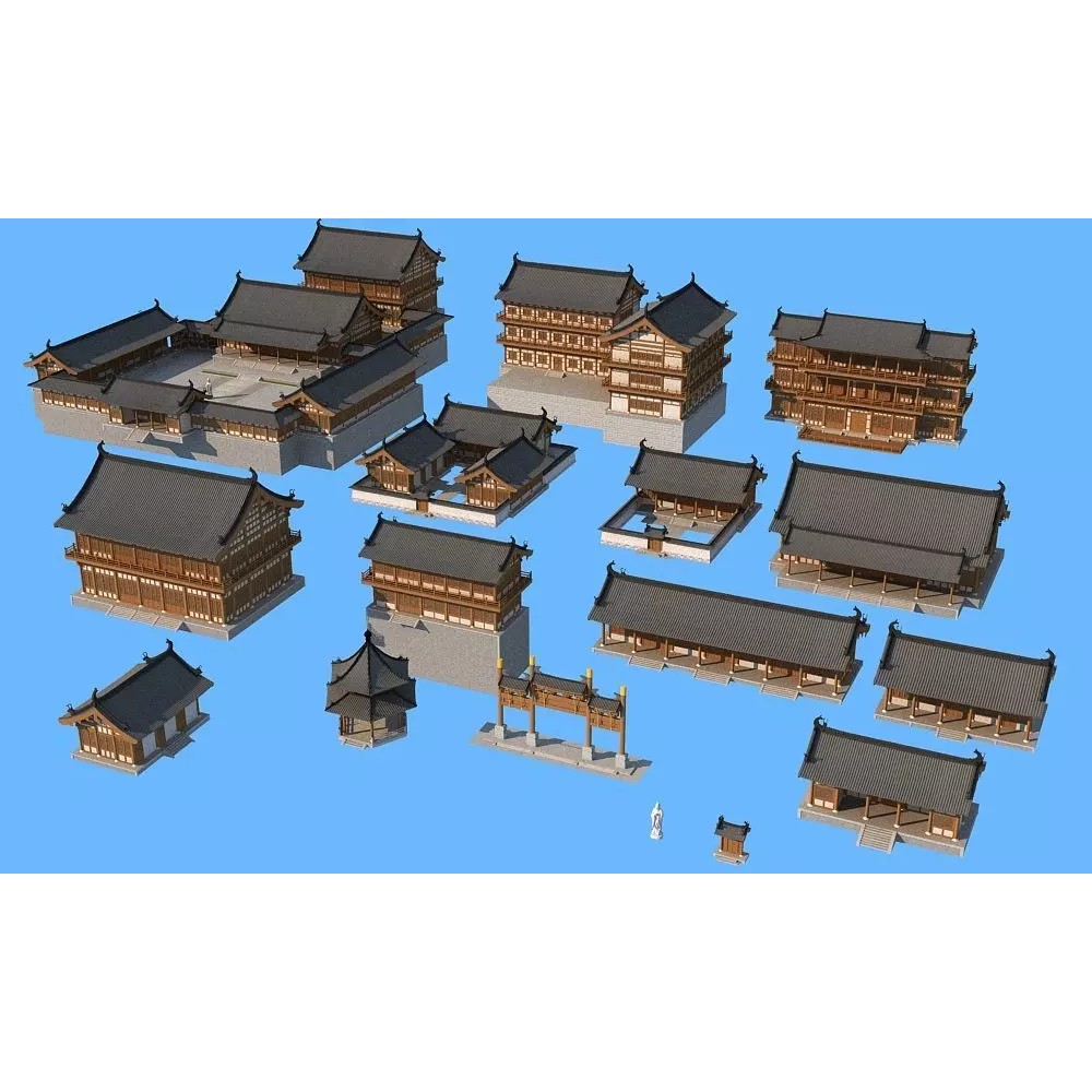 Ancient Chinese Architecture 3D Model – Traditional Palace Structure, FBX - View 2