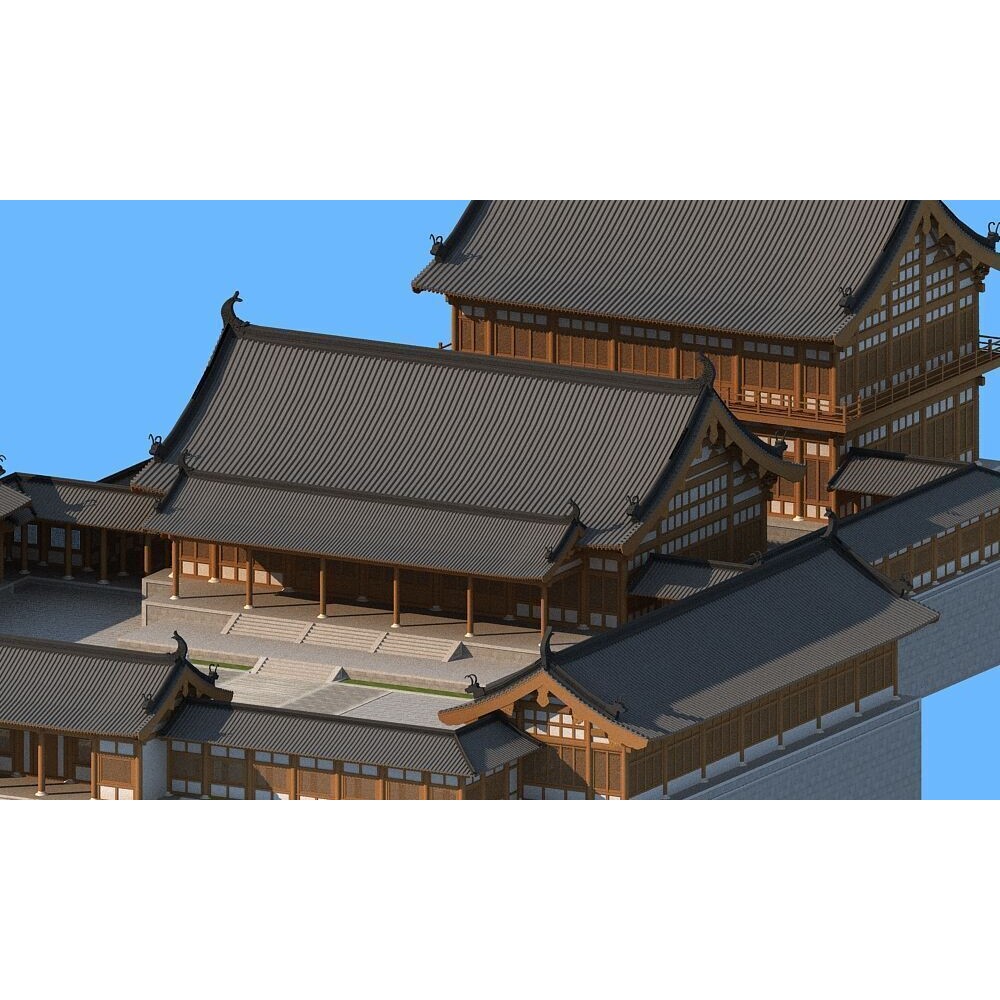Ancient Chinese Architecture 3D Model – Traditional Palace Structure, FBX - View 5