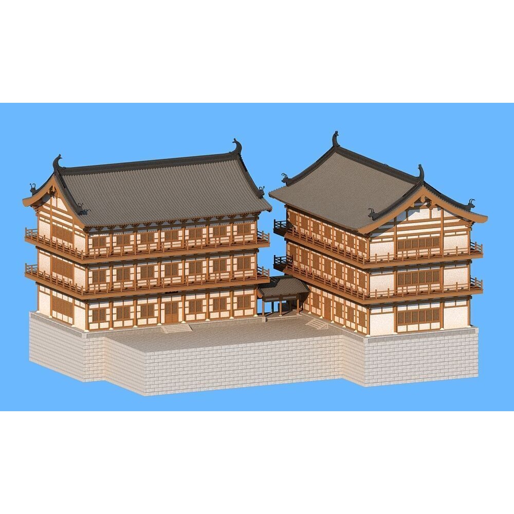 Ancient Chinese Architecture 3D Model – Traditional Palace Structure, FBX - View 6