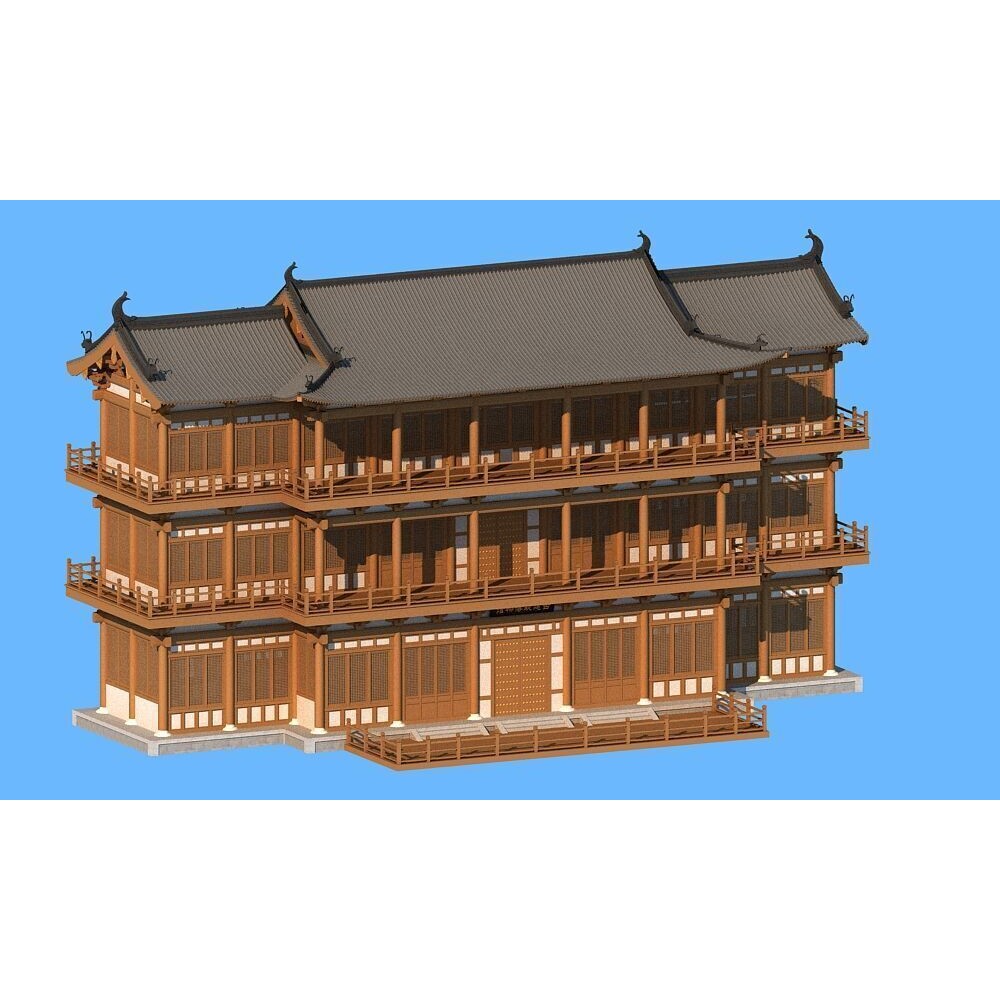 Ancient Chinese Architecture 3D Model – Traditional Palace Structure, FBX - View 7