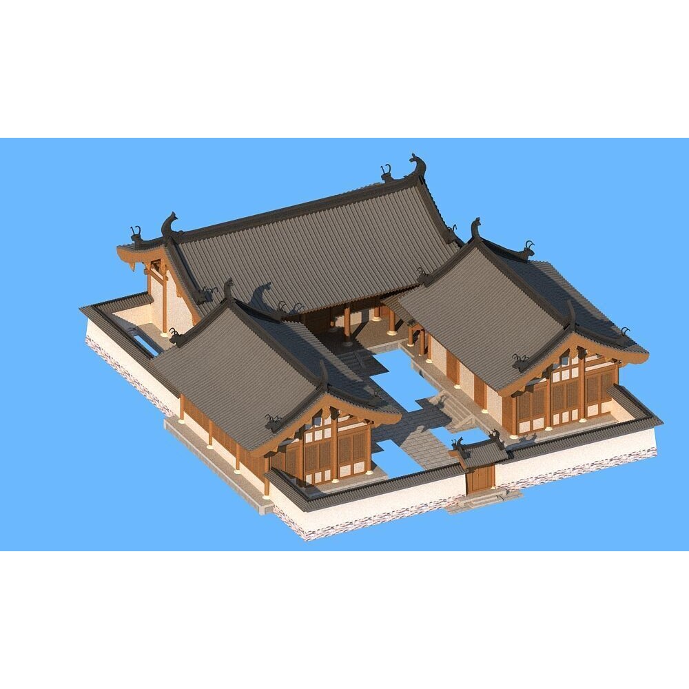 Ancient Chinese Architecture 3D Model – Traditional Palace Structure, FBX - View 8