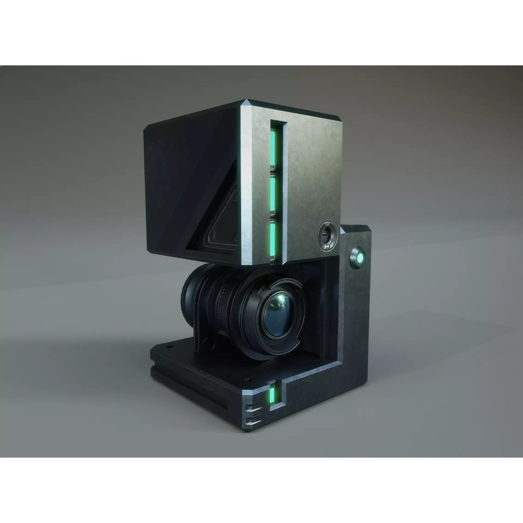 Holocube Camera Spy Recorder Drone 3D Model – Low Poly Animated PBR FBX - View 2
