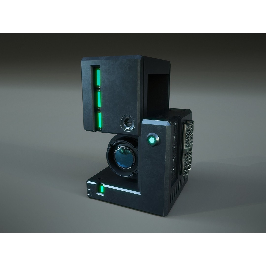Holocube Camera Spy Recorder Drone 3D Model – Low Poly Animated PBR FBX - View 5