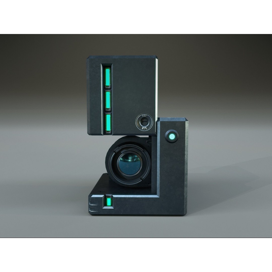 Holocube Camera Spy Recorder Drone 3D Model – Low Poly Animated PBR FBX - View 6