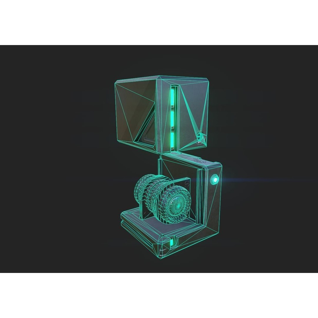Holocube Camera Spy Recorder Drone 3D Model – Low Poly Animated PBR FBX - View 9