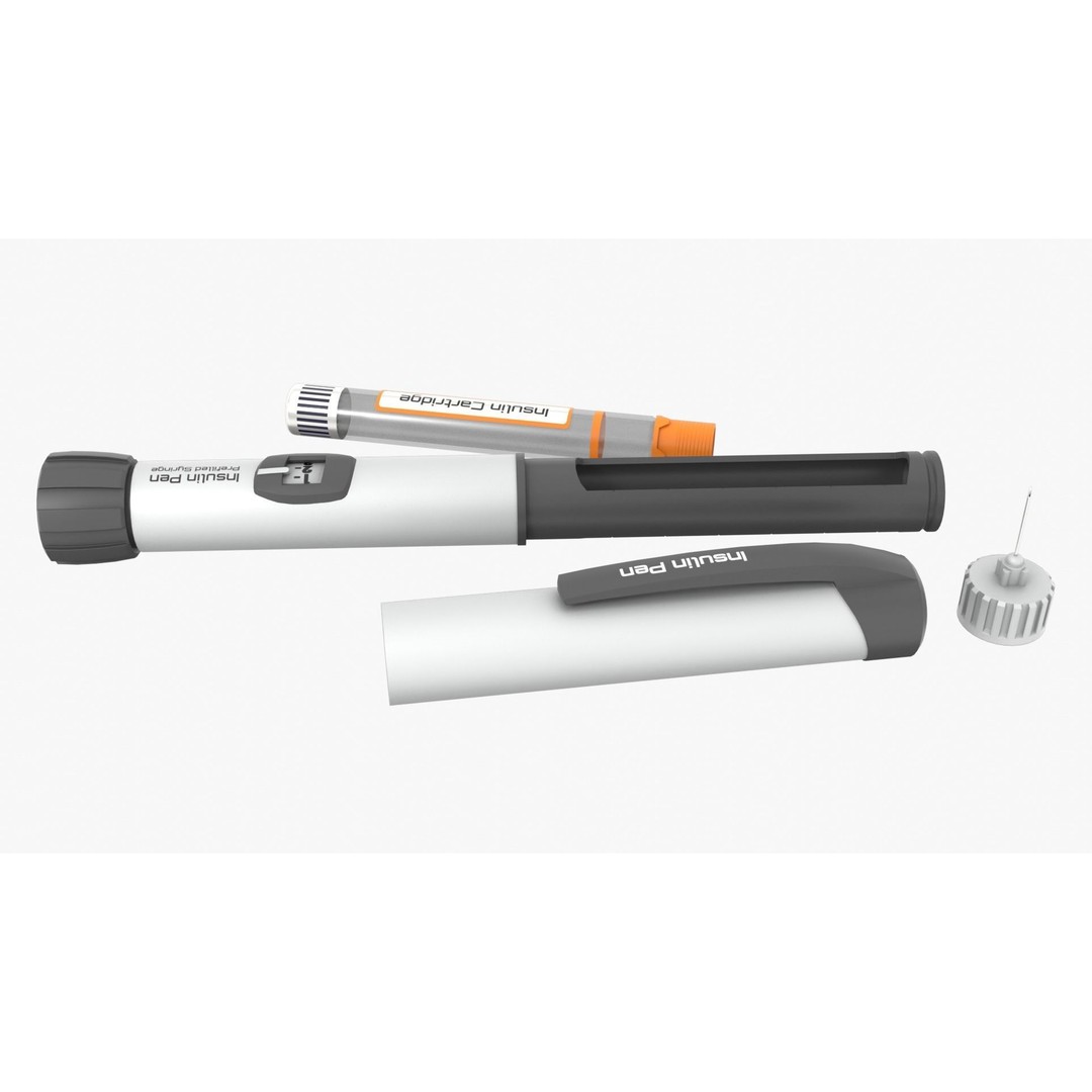Insulin Pen 3D Model – Low Poly Medical Asset, FBX, Blender - View 10