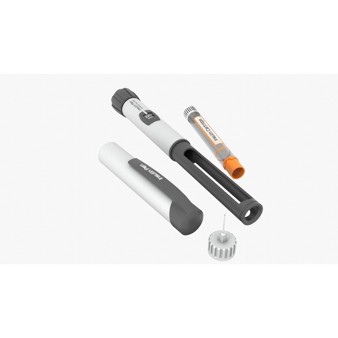 Insulin Pen 3D Model – Low Poly Medical Asset, FBX, Blender - View 12