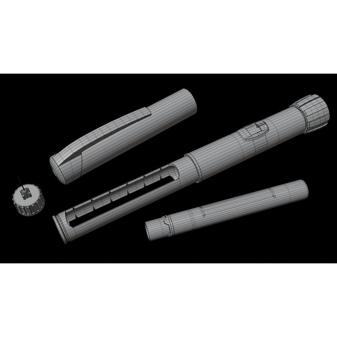 Insulin Pen 3D Model – Low Poly Medical Asset, FBX, Blender - View 16