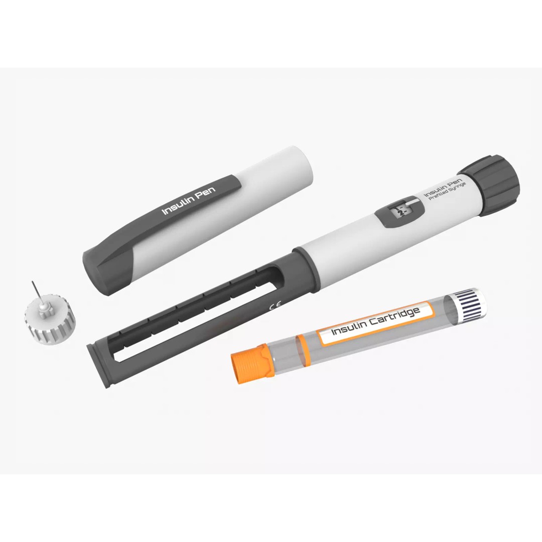 Insulin Pen 3D Model – Low Poly Medical Asset, FBX, Blender - View 2