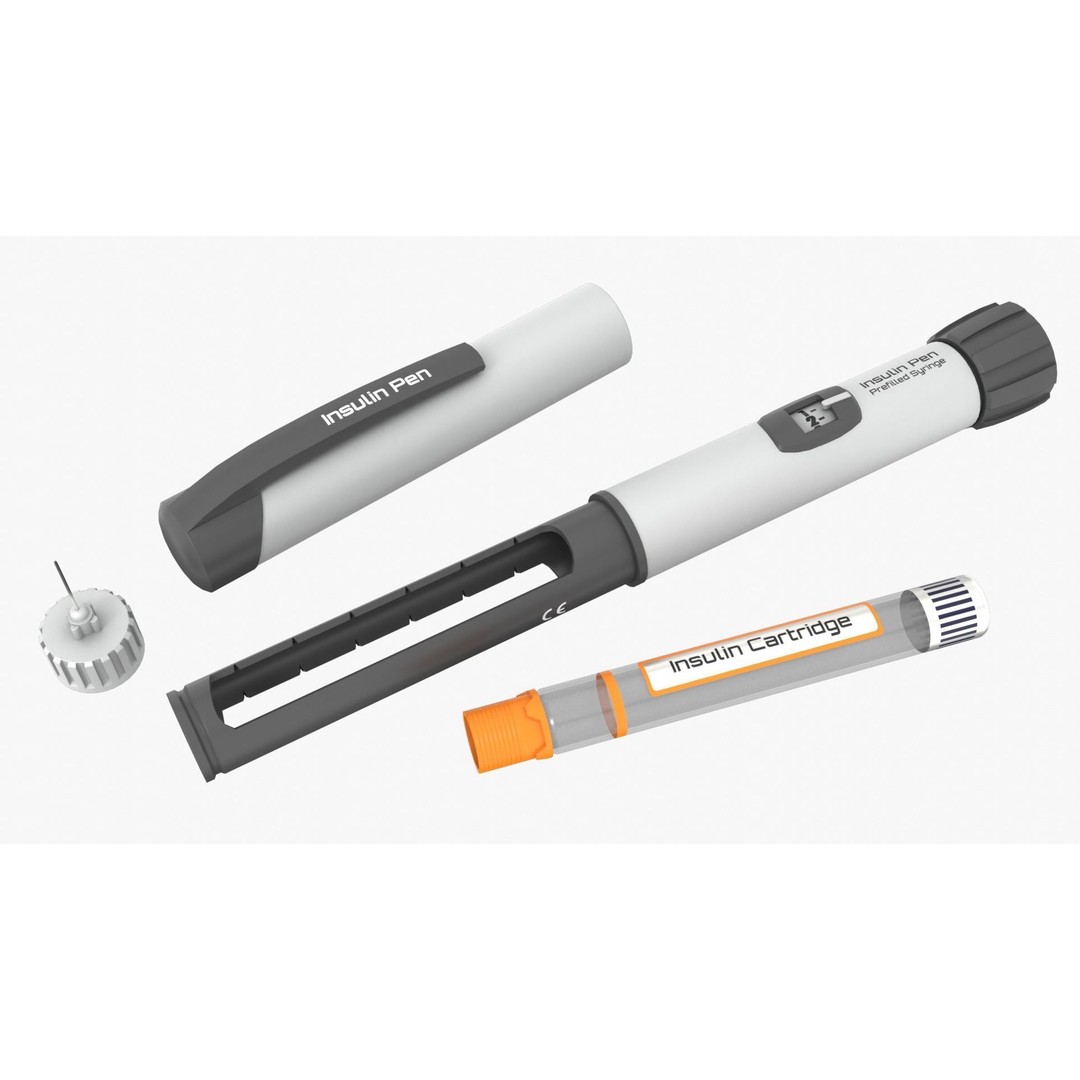 Insulin Pen 3D Model – Low Poly Medical Asset, FBX, Blender - View 3